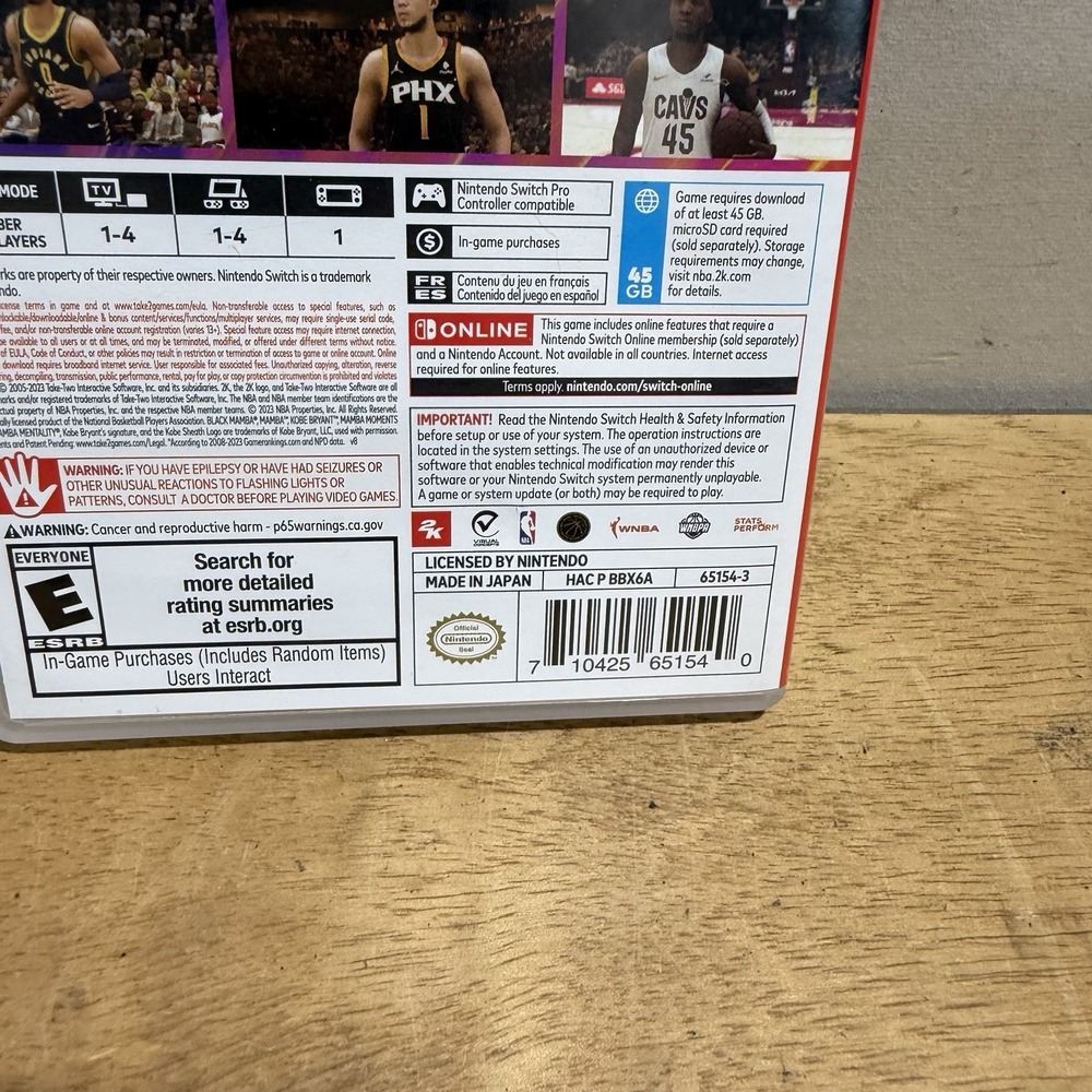 NBA 2K24 Kobe Bryant Edition Nintendo Switch Game w/Case Tested - Picture 3 of 5